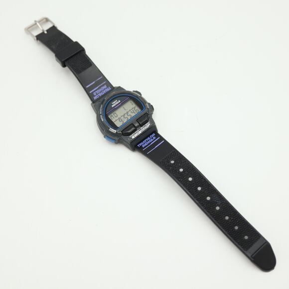 Vintage Timex Ironman Triathlon Indiglo Watch Women 33mm Black Blue 1996 Working - Picture 14 of 16